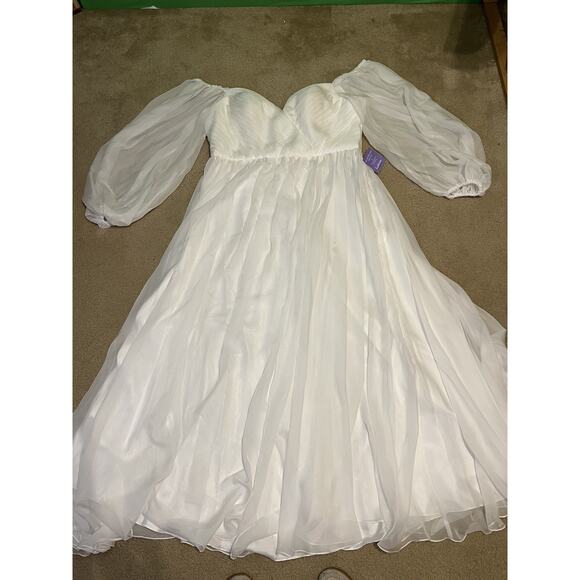 NWT Cinderella Divine White Off Shoulder Ethereal Wedding Gown Size 22 $299 - Picture 10 of 14